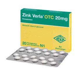 ZINK VERLA OTC 20 mg filmom obalené tablety, 20 ks