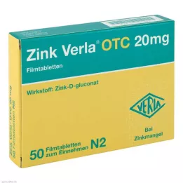 ZINK VERLA OTC 20 mg filmom obalené tablety, 50 ks