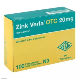ZINK VERLA OTC 20 mg filmom obalené tablety, 100 ks