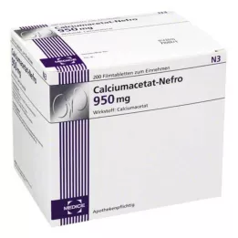 CALCIUMACETAT NEFRO 950 mg filmom obalené tablety, 200 ks