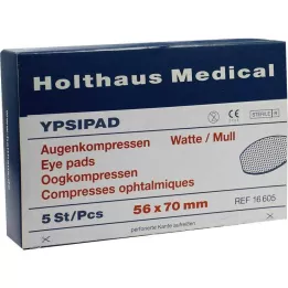 AUGENKOMPRESSEN Ypsipad 56x70 mm sterilný, 5 ks