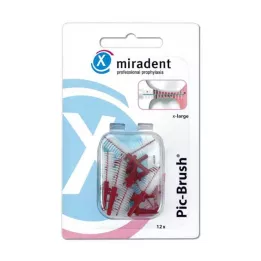 MIRADENT Náhradná kefa Interd.Pic-Brush x-veľká bordová, 12 kusov