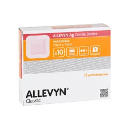 Allevyn Ag Gentle Border 7,5x7,5 cm obväz, 10 ks