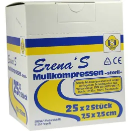Erena Sterilný gázový obklad 7,5x7, 25x2 ks