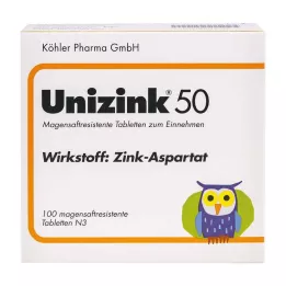UNIZINK 50 gastrorezistentných tabliet, 100 ks