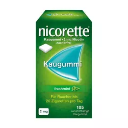 NICORETTE 2 mg žuvačky čerstvej mäty, 105 kusov
