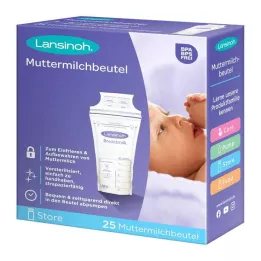 LANSINOH Vrecúška na materské mlieko, 25 ks