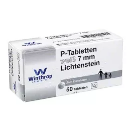 P TABLETTEN biela rozteč 7 mm, 50 ks