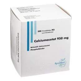 CALCIUMACETAT 950 mg filmom obalené tablety, 200 ks