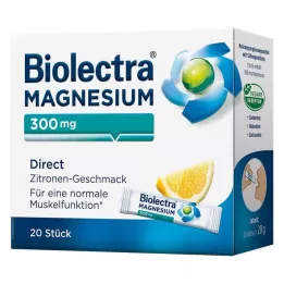 BIOLECTRA Horčík 300 mg priame citrónové tyčinky, 20 ks