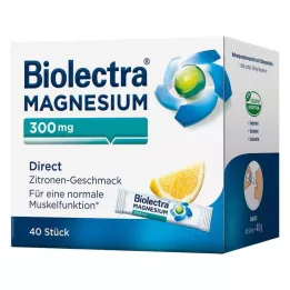 BIOLECTRA Horčík 300 mg priame citrónové tyčinky, 40 ks