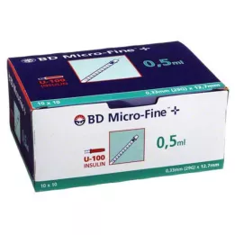 BD MICRO-FINE+ Inzulínová striekačka 0,5 ml U100 12,7 mm, 100X0,5 ml