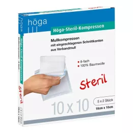 HÖGA-KOMPRESSEN 10x10 cm sterilný 8-cestný, 5X2 ks