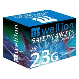 WELLION Bezpečnostné lancety na jedno použitie 23 G, 25 ks