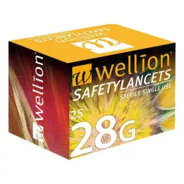 WELLION Bezpečnostné lancety 28 G Bezpečnostné jednorazové lancety, 25 ks