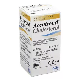 ACCUTREND Testovacie prúžky na cholesterol, 25 ks