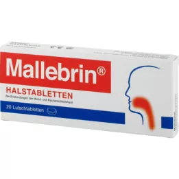 MALLEBRIN Pastilky do krku, 20 ks