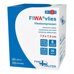 VLIESKOMPRESSEN 7,5 x 7,5 cm sterilný 6-cestný, 25 x 2 ks