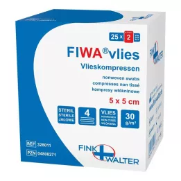 VLIESKOMPRESSEN 5x5 cm sterilný 4-vrstvový, 25X2 ks