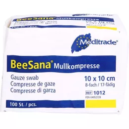 MULLKOMPRESSEN 10x10 cm nesterilná 8-vrstvová, 100 ks