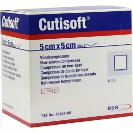 CUTISOFT Fleece obklady 5x5 cm sterilné, 50x2 kusy