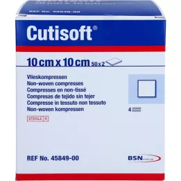 CUTISOFT Fleece obklady 10x10 cm sterilné, 50x2 kusy