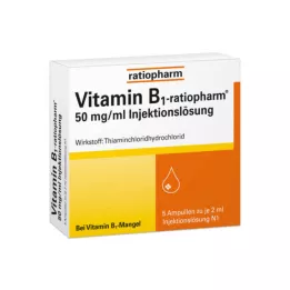 VITAMIN B1-RATIOPHARM 50 mg/ml injekčné ampulky, 5x2 ml
