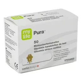 MYLIFE Pura testovacie prúžky na meranie hladiny cukru v krvi, 50 ks