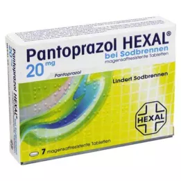 PANTOPRAZOL HEXAL b.Grezistentné tablety na pálenie záhy, 7 ks