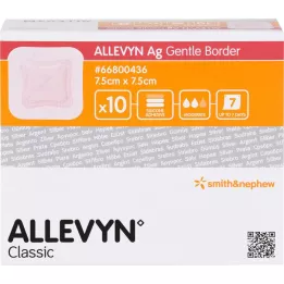 ALLEVYN Obväz na rany Ag Gentle Border 7,5 x 7,5 cm, 10 ks