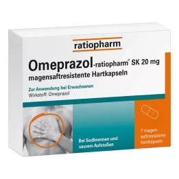 OMEPRAZOL-ratiopharm SK 20 mg gastrorezistentné tvrdé kapsuly, 7 ks