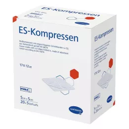 ES-KOMPRESSEN sterilné 5x5 cm 12-balenie, 20X5 ks