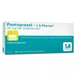 PANTOPRAZOL-1A Pharma 20mg na pálenie záhy msr.Tab., 14 ks