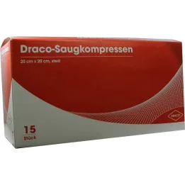 Odsávacie obklady sterilné 20x20cm Draco, 15 ks