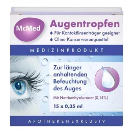 MCMED Očné kvapky jednodávkové pipety, 15X0,35 ml