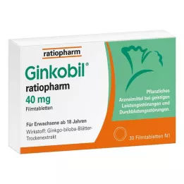 GINKOBIL-ratiopharm 40 mg filmom obalené tablety, 30 ks