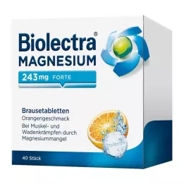 BIOLECTRA Horčík 243 mg forte Pomarančové šumivé tablety, 40 ks