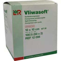 VLIWASOFT Štrbinové obklady 10x10 cm sterilné 4-vrstvové, 50X2 ks