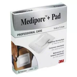 MEDIPORE+Podložka 3M 5x7,2cm 3562NP omietka, 5 ks