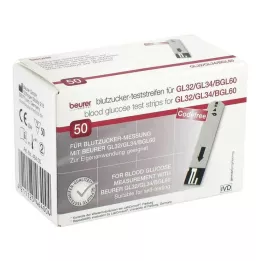 BEURER Testovacie prúžky na meranie hladiny glukózy v krvi GL32/GL34/BGL60, 50 ks