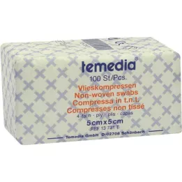 VLIESKOMPRESSEN 5x5 cm nesterilná 4-vrstvová, 100 ks