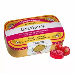 GRETHERS Pastilky z červených ríbezlí + vitamínu C bez cukru, 110 g