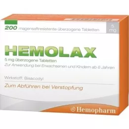 HEMOLAX 5 mg enterickej rezistencie. obalené tablety, 200 ks