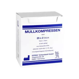 MULLKOMPRESSEN 10x10 cm sterilný 8-násobok BW, 25X2 ks