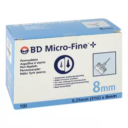 BD MICRO-FINE+ 8 ihiel na perá 0,25x8 mm, 100 ks