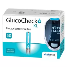 GLUCOCHECK XL Prúžky na meranie hladiny glukózy v krvi, 50 ks