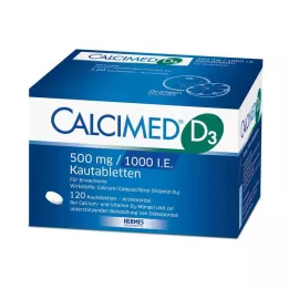 CALCIMED D3 500 mg/1000 I.E. žuvacie tablety, 120 ks
