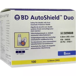 BD AUTOSHIELD Bezpečnostné ihly na perá Duo 8 mm, 100 ks