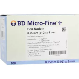 BD MICRO-FINE+ 8 ihiel na perá 0,25x8 mm, 100 ks
