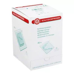 SCHLITZKOMPRESSEN 7,5 x 7,5 cm sterilný 12-cestný, 40 x 2 ks